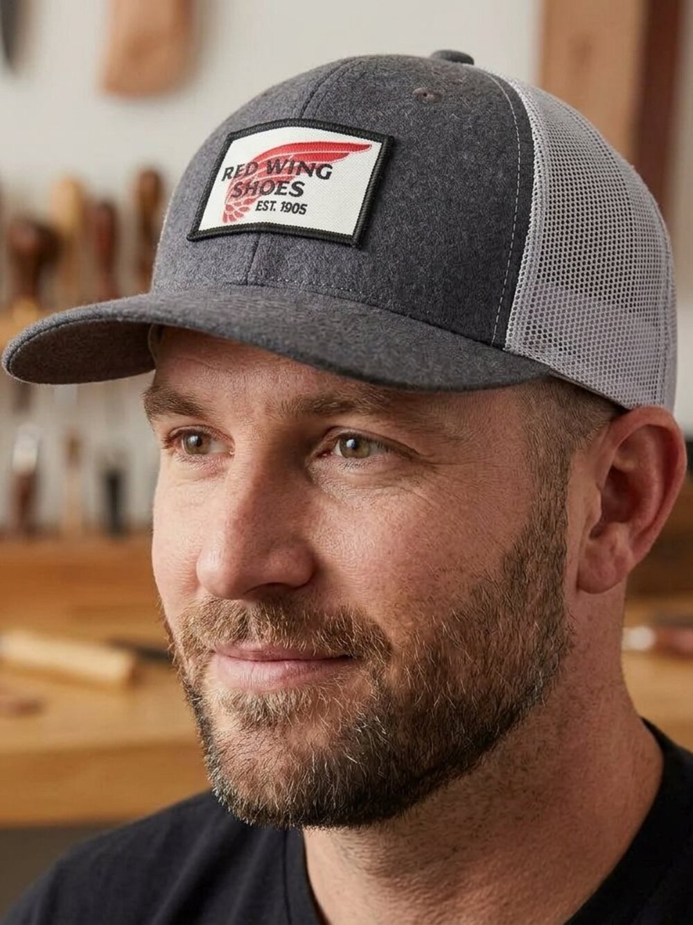 Red Wing Hat Adult Unisex Backsnap Black Red Multicolor